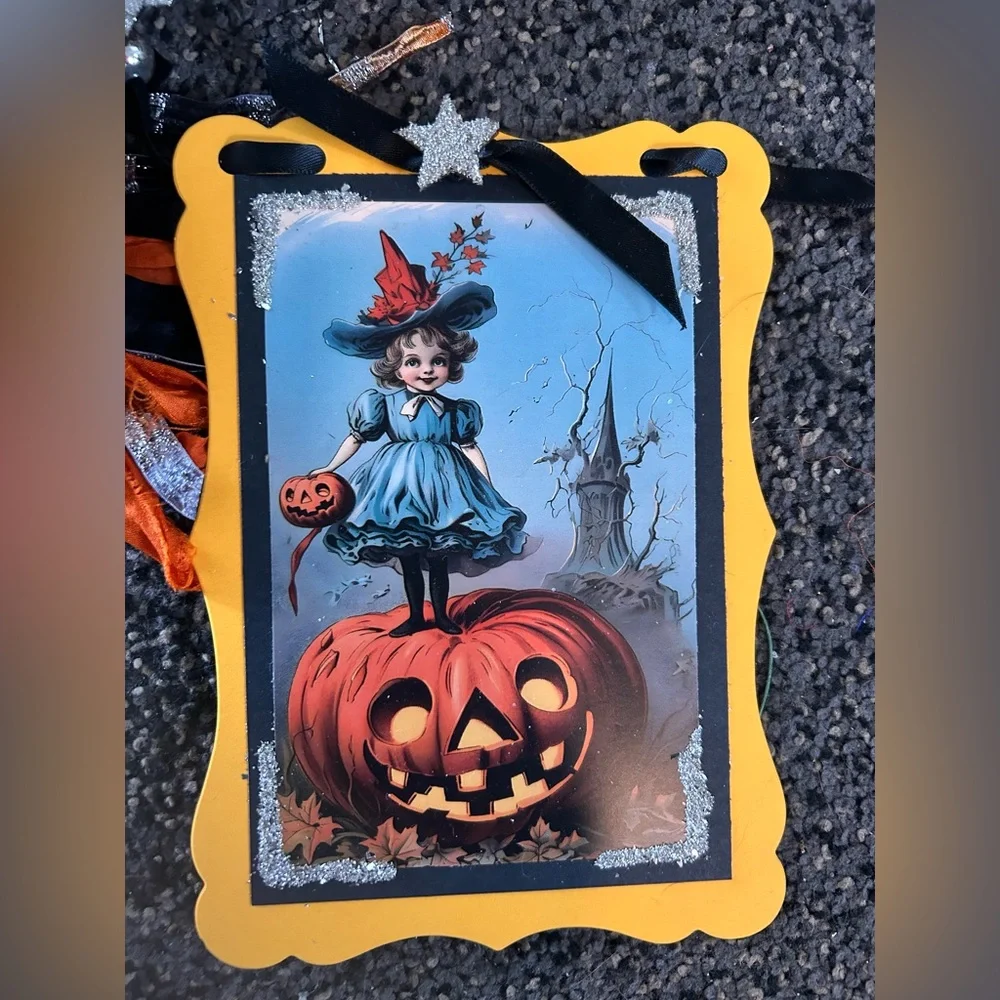 Halloween postcard Holiday garland